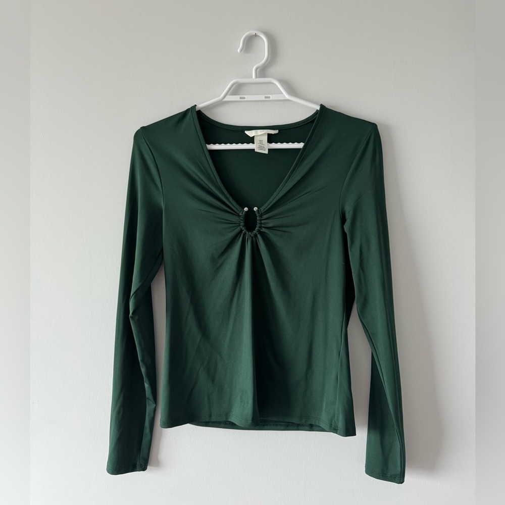 H&M Green Buckle Top
